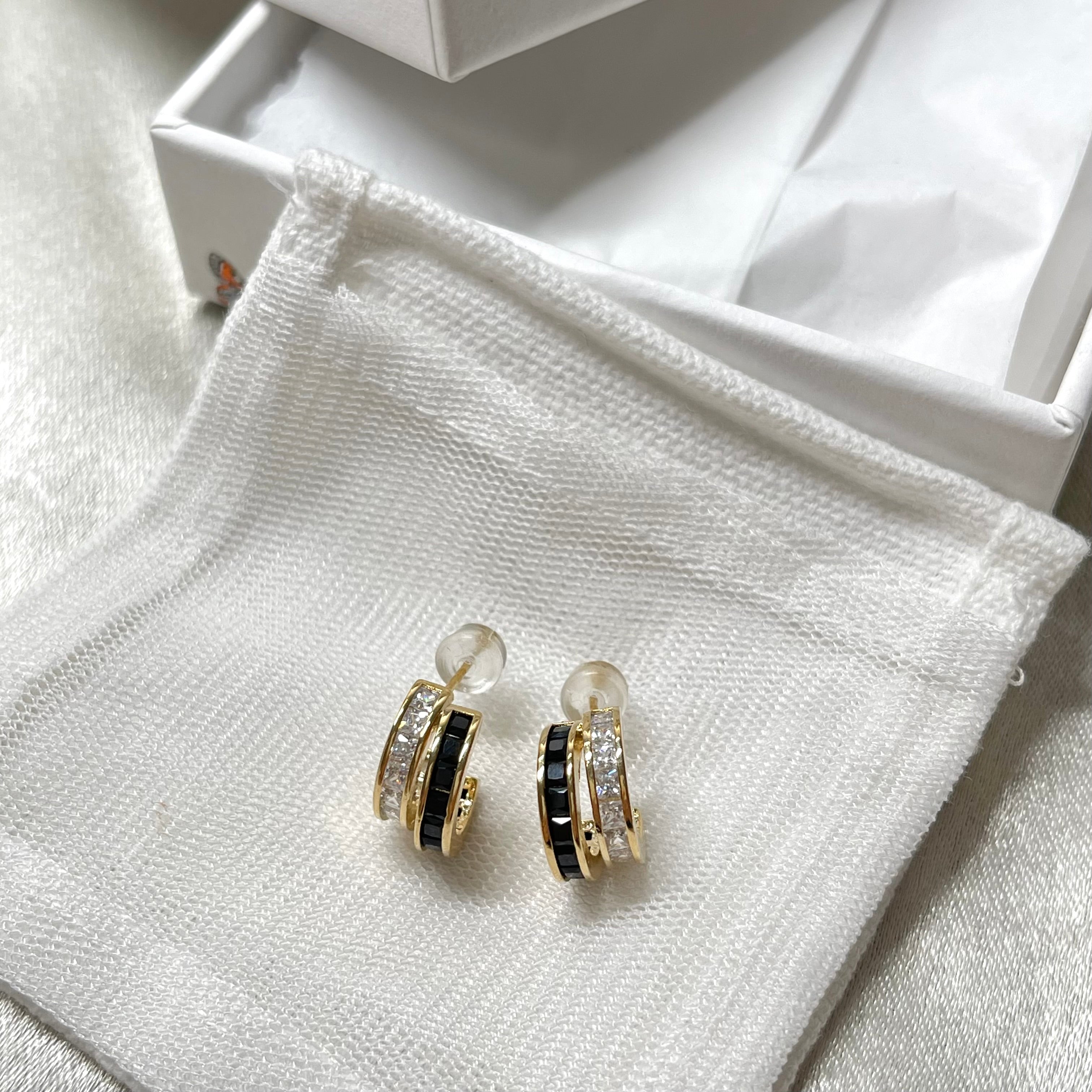 S925 Sterling Silver Luxury Double Row Hoop Earring