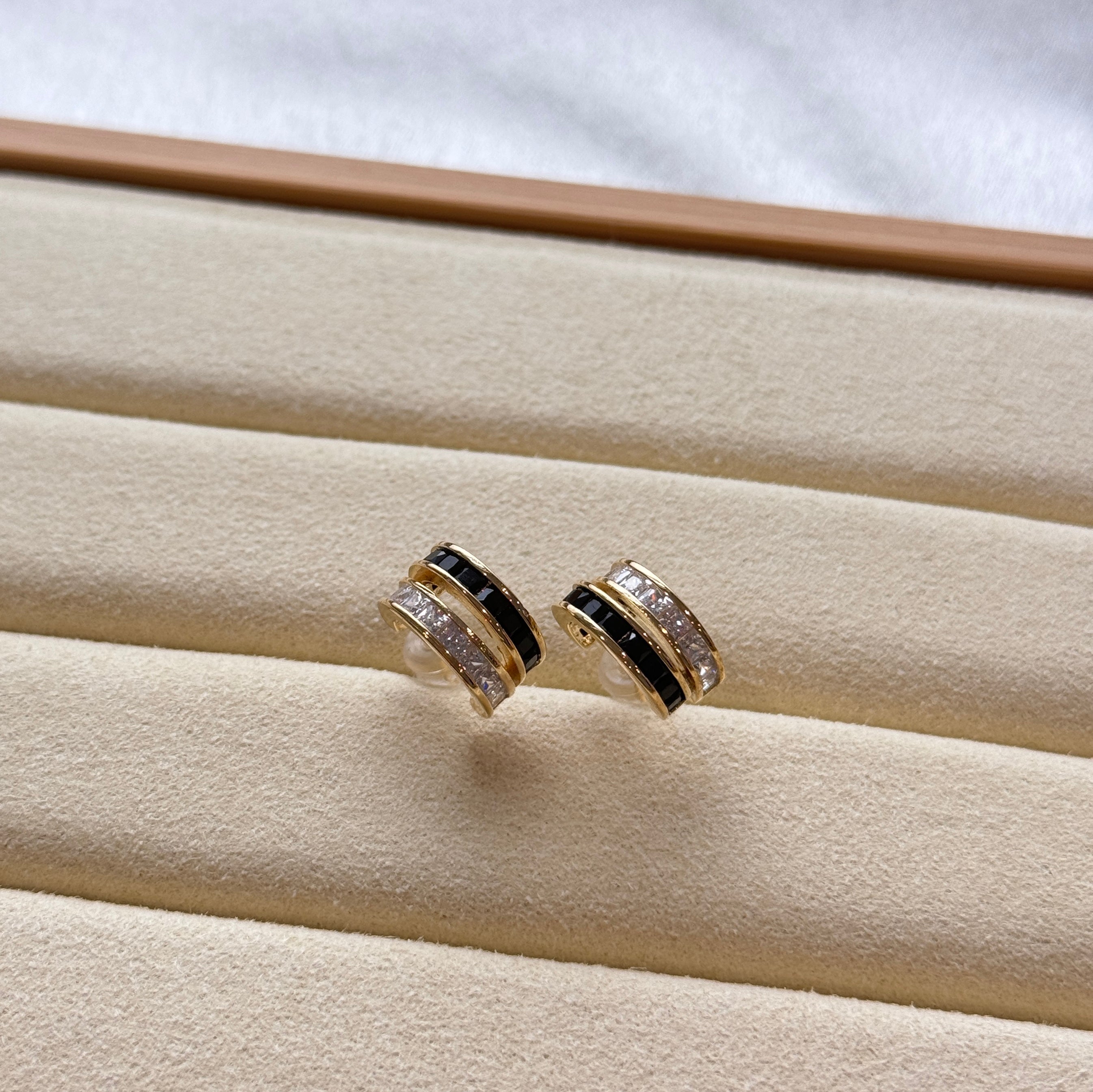 S925 Sterling Silver Luxury Double Row Hoop Earring
