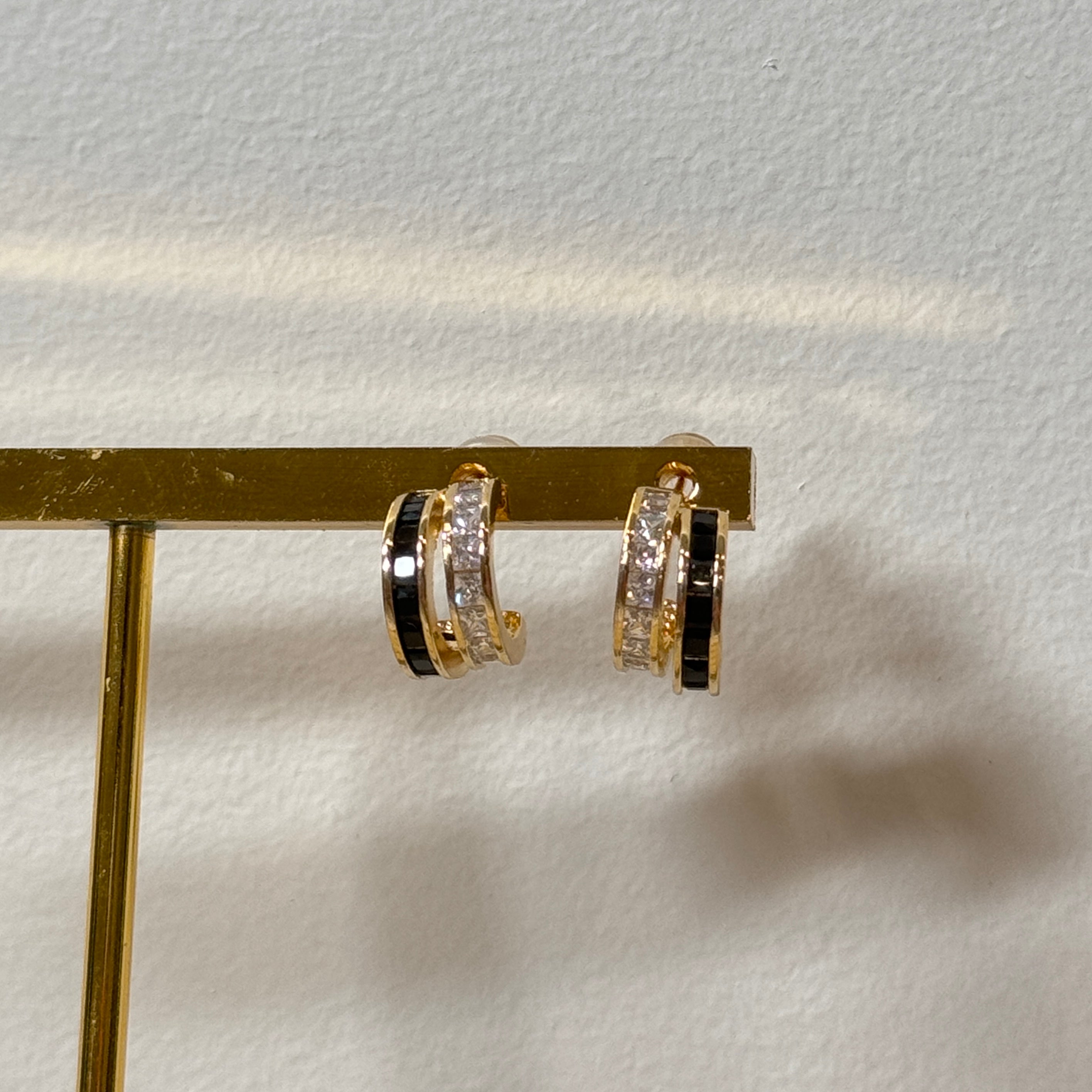 S925 Sterling Silver Luxury Double Row Hoop Earring