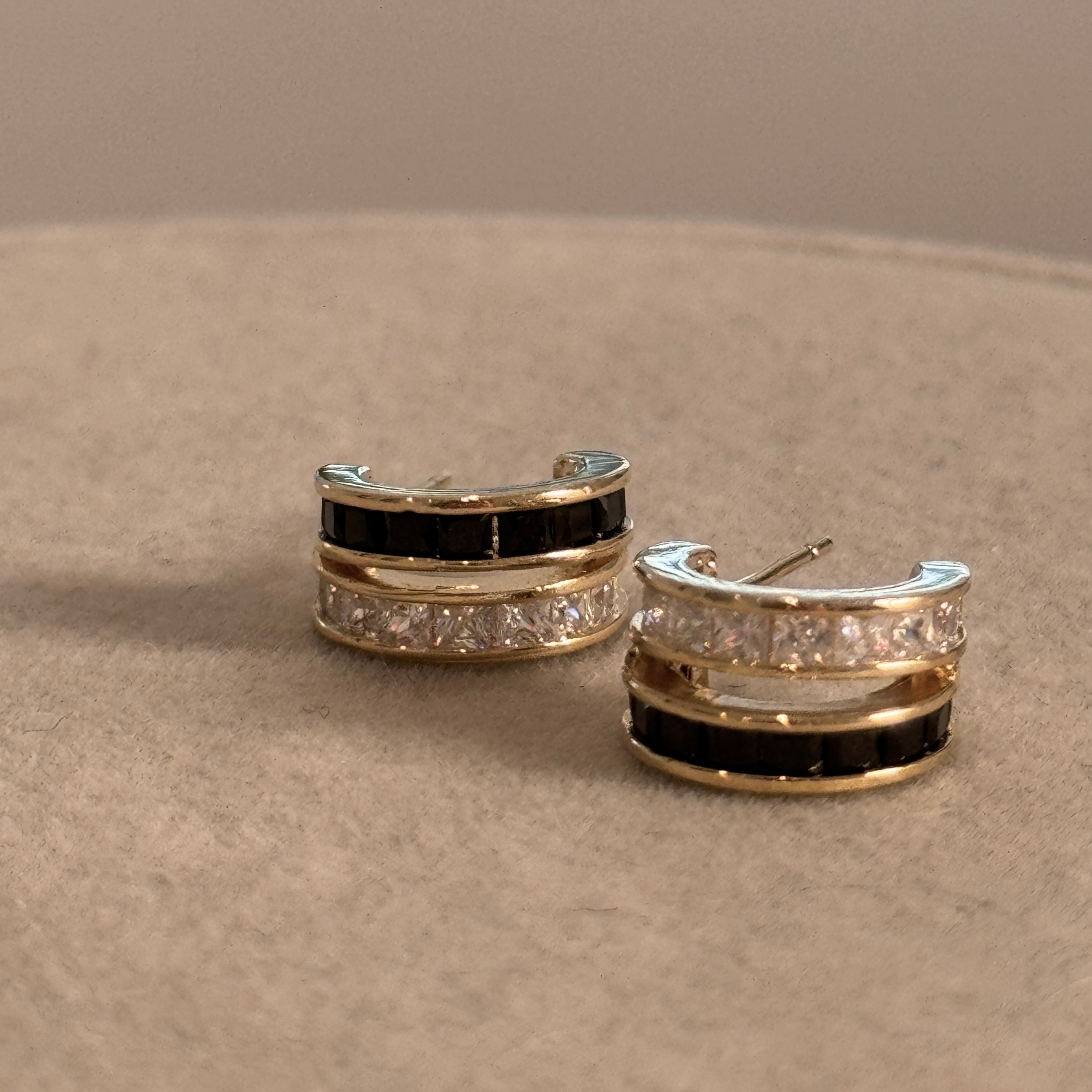 S925 Sterling Silver Luxury Double Row Hoop Earring