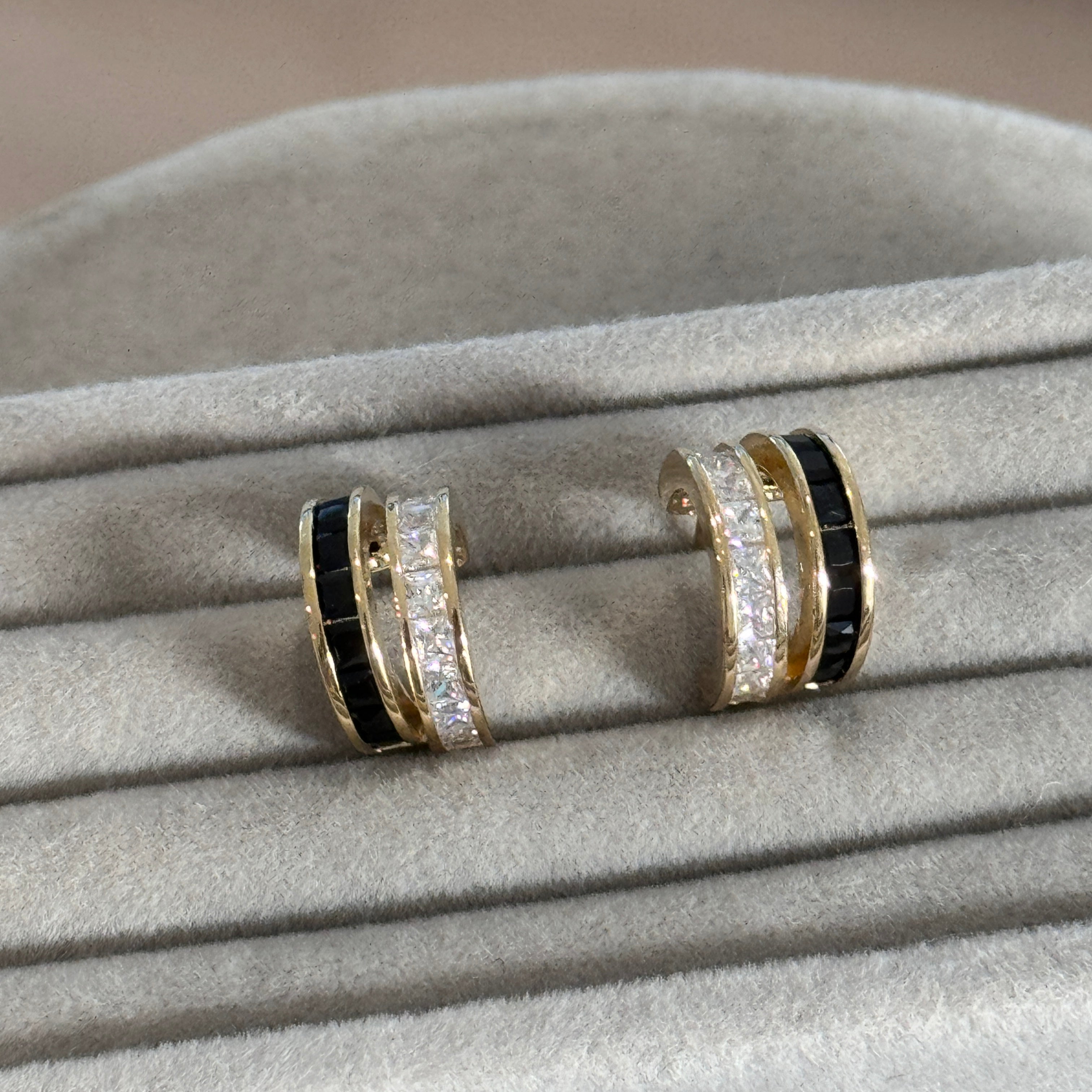 S925 Sterling Silver Luxury Double Row Hoop Earring